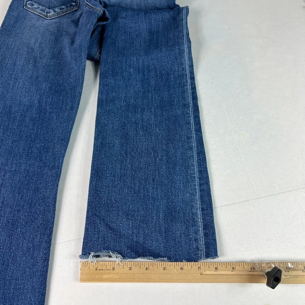 L'agence Jean Women 26x31* Ruth Straight Blue Faded Raw Hem Stretch Denim Tag 25 - Picture 11 of 16